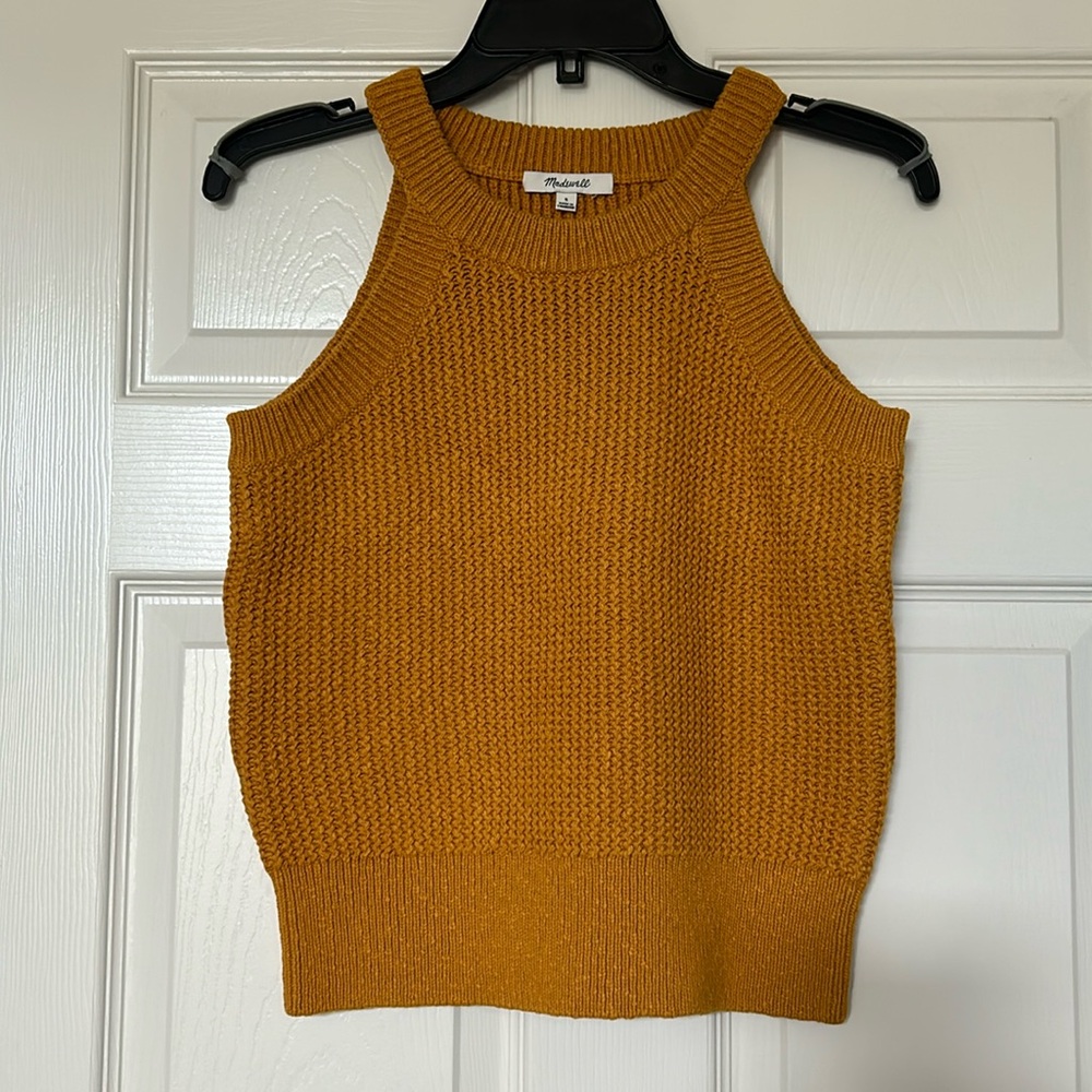 Madewell Goldenrod Knit Sweater Tank Top Small NWT